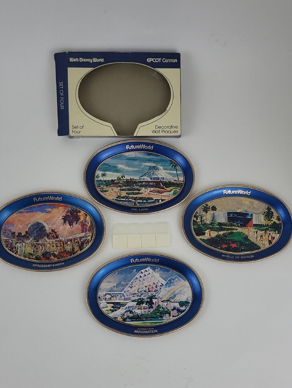 Walt Disney World EPCOT FutureWorld Decorative Wall Plaque Set - Blue & Gold